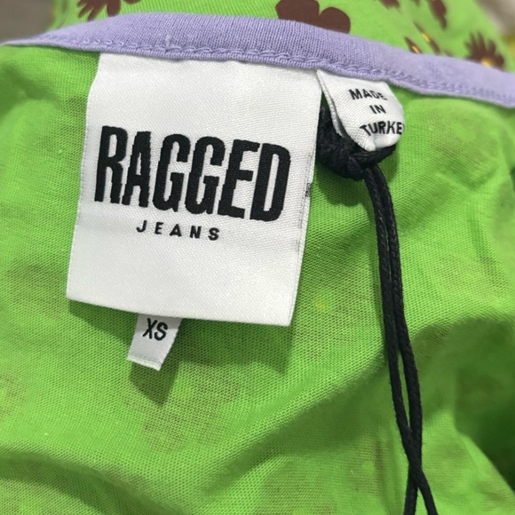 NWT THE RAGGED PRIEST Women’s Green Daisy Print Mini Dress - Picture 16 of 16